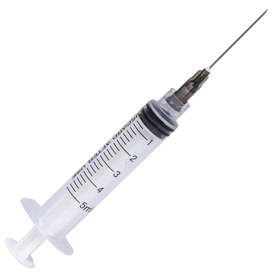 Plastic Syringe 5ml Luer Lock 100pcs