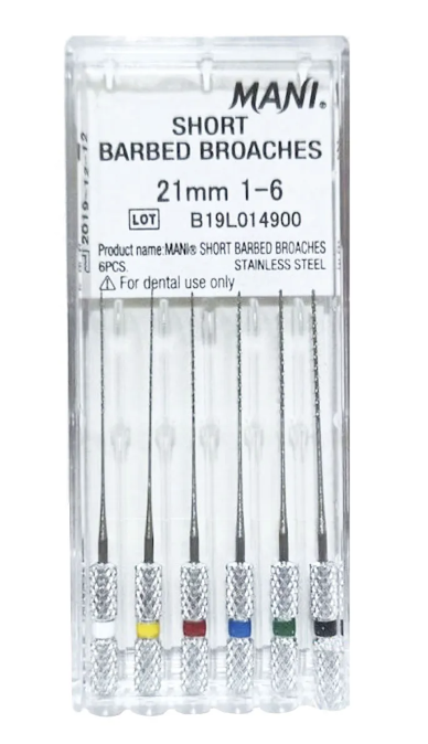 Mani Nerve Broaches L21mm 6pcs